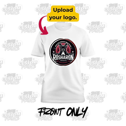 Custom Full Center Front Only T-Shirt – White – RFB Custom Prints