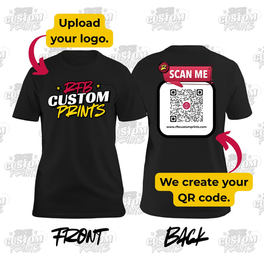 Custom Full Center Front and Back T-Shirt – Black – RFB Custom Prints