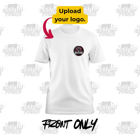 Custom Left Pocket Front Only T-Shirt – White – RFB Custom Prints