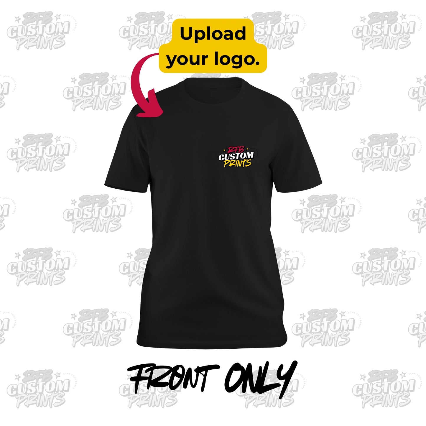 Custom Left Pocket Front Only T-Shirt – Black – RFB Custom Prints